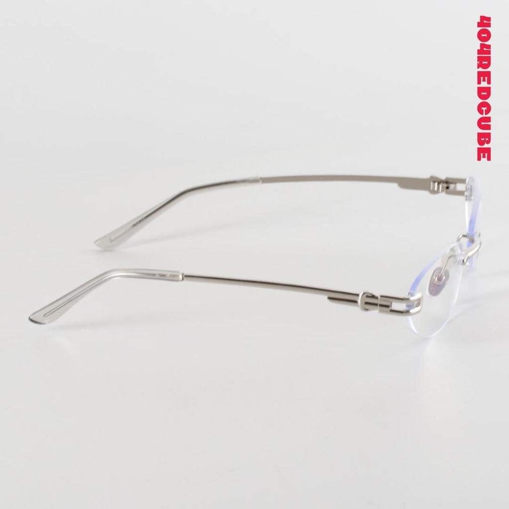Rimless Oval Metal Futuristic Minimalist Optical Frames