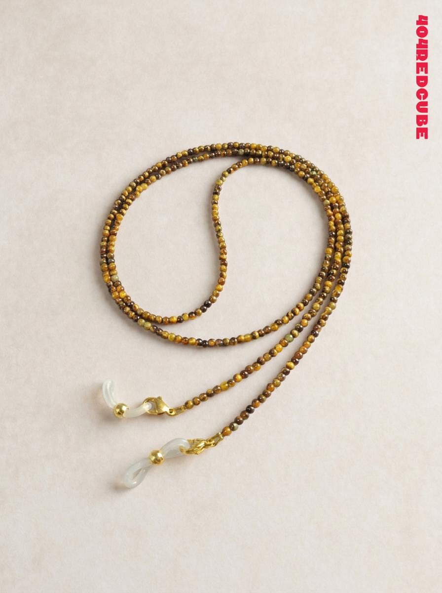 Natural Tiger Eye Beaded Glasses Chain
