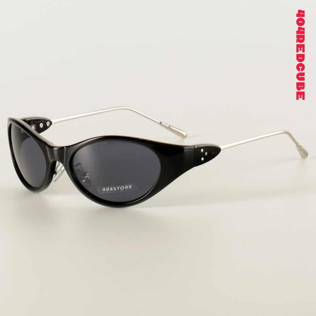 Wraparound Cat-Eye Oval Futuristic Sunglasses