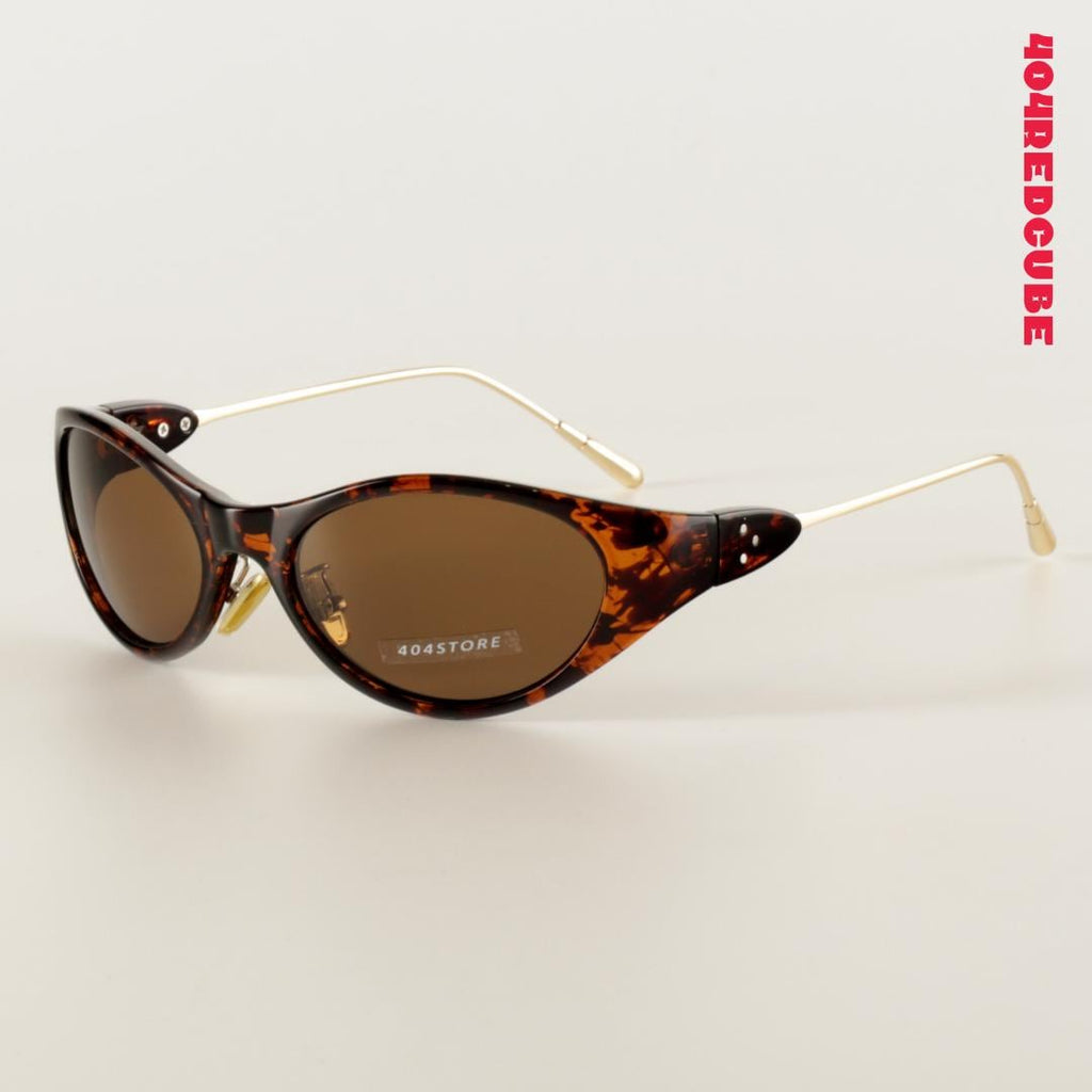 Wraparound Cat-Eye Oval Futuristic Sunglasses