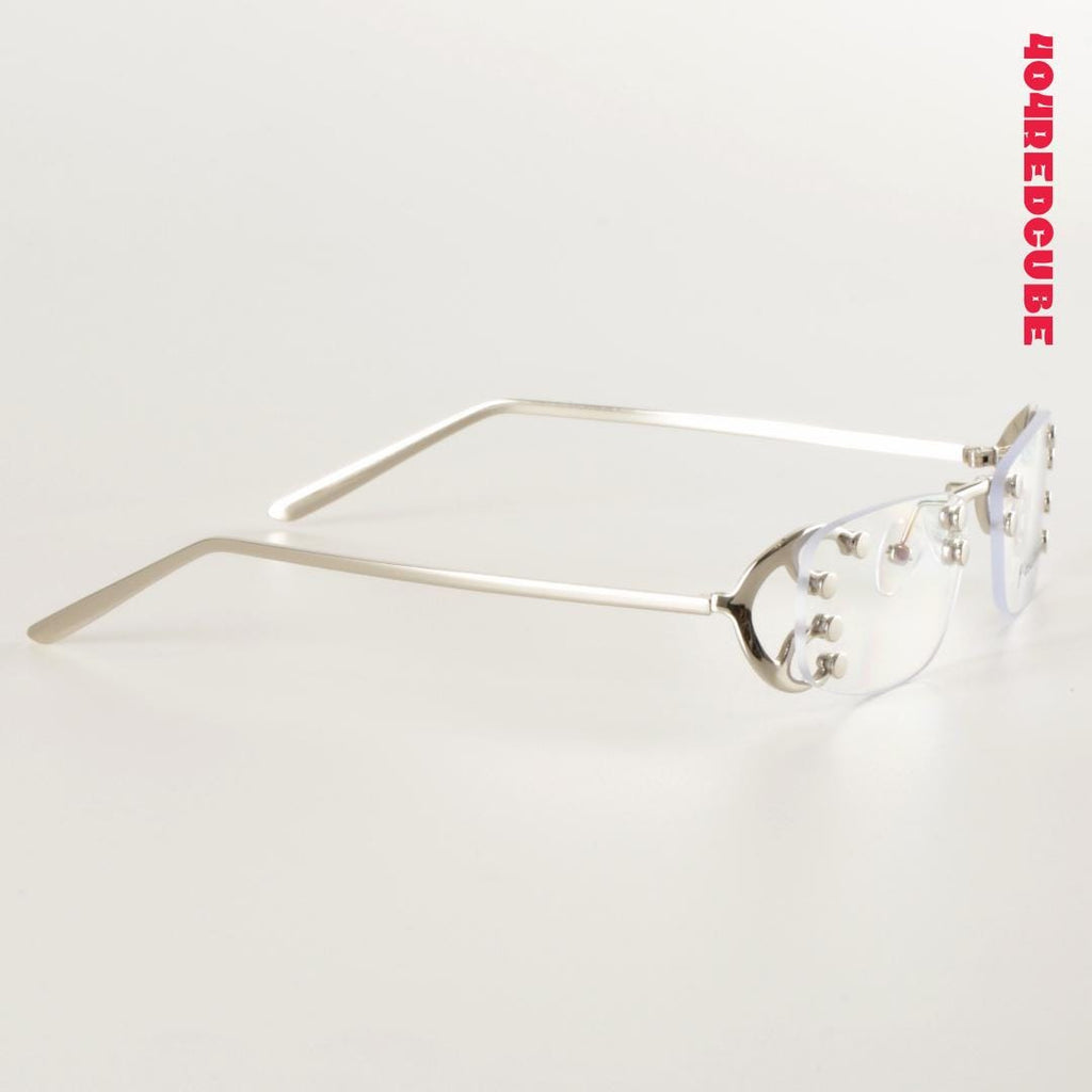 Rimless Rectangle Metal Futuristic Minimalist Optical Frames