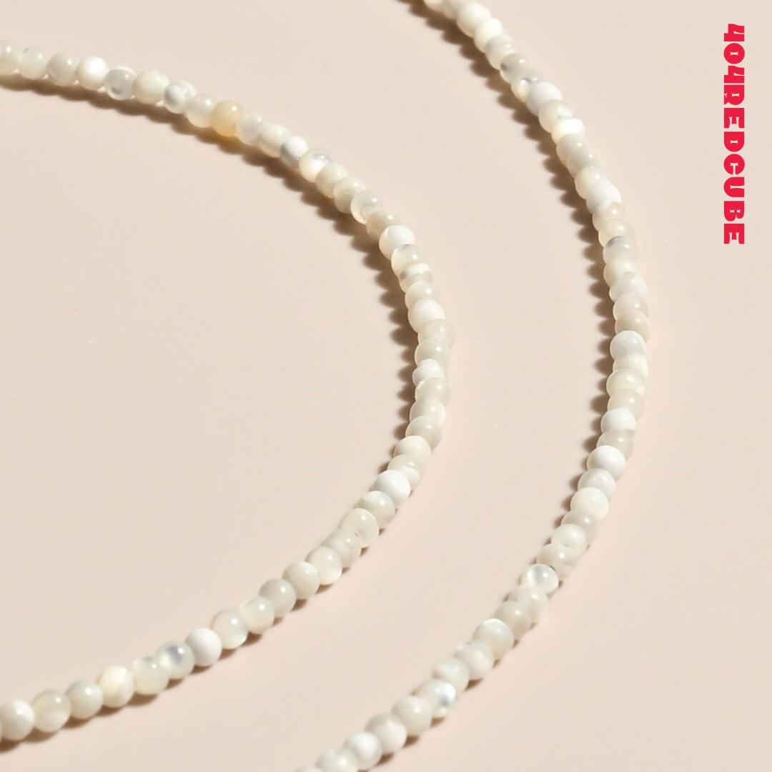 White Mother of Pearl Beaded Glasses Chain