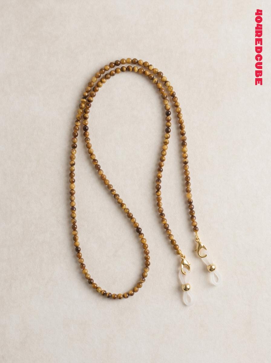 Natural Tiger Eye Beaded Glasses Chain