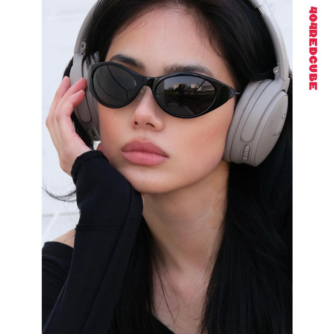 Wraparound Cat-Eye Oval Futuristic Sunglasses