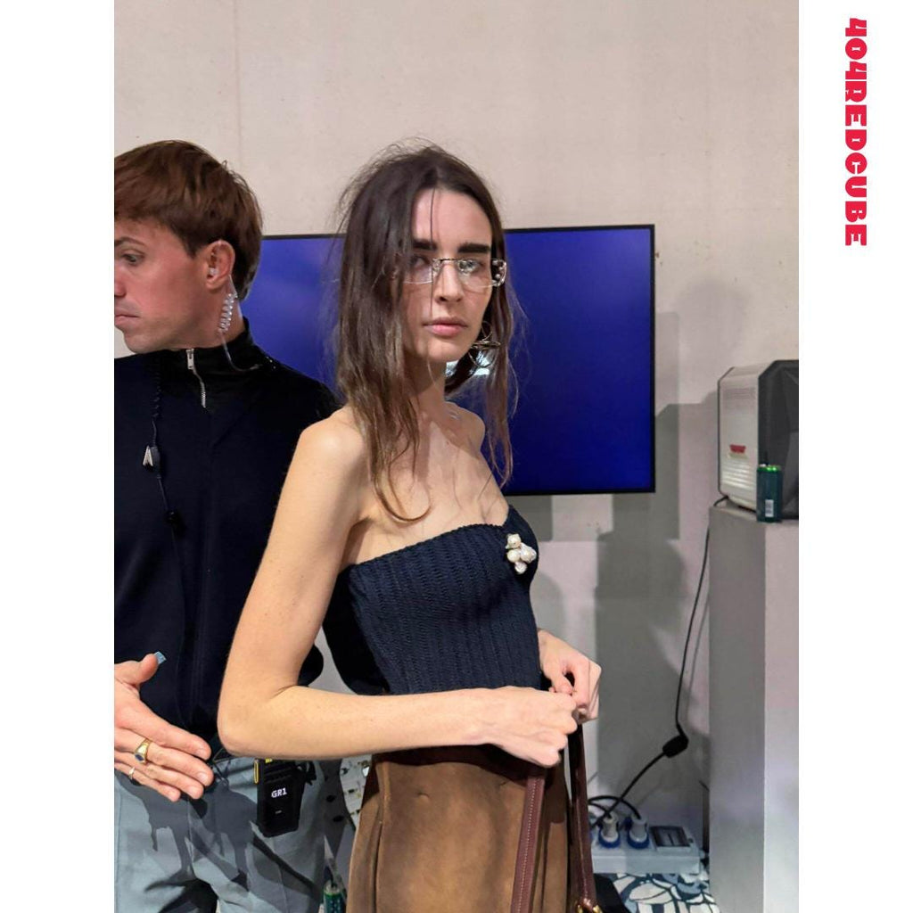 Rimless Rectangle Metal Futuristic Minimalist Optical Frames