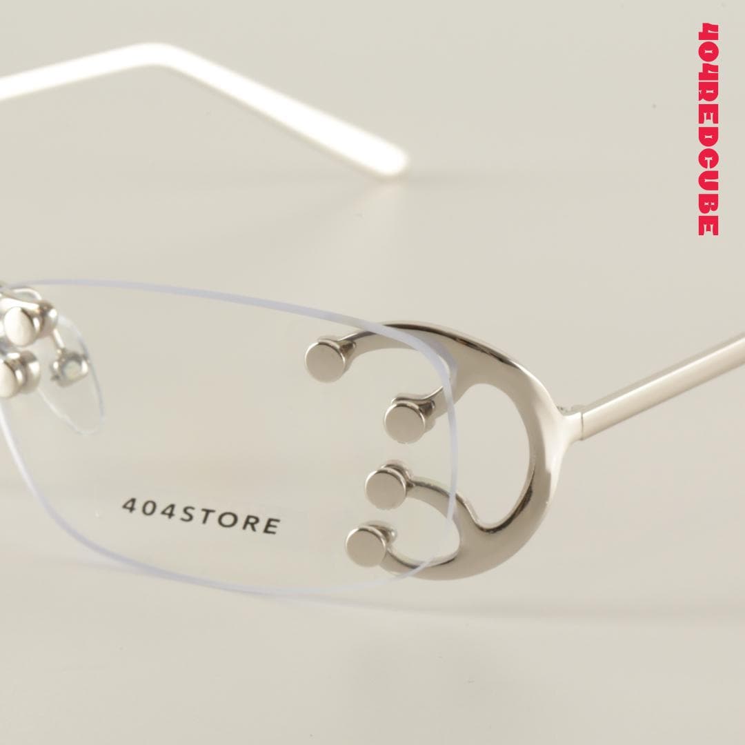 Rimless Rectangle Metal Futuristic Minimalist Optical Frames