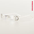 Rimless Rectangle Metal Futuristic Minimalist Optical Frames