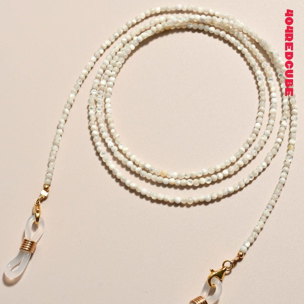 White Mother of Pearl Beaded Glasses Chain