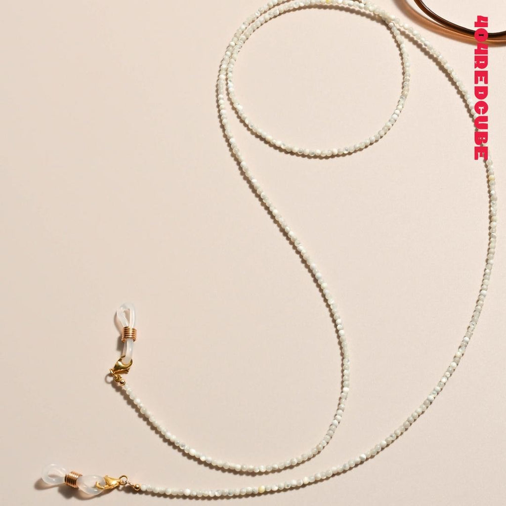 White Mother of Pearl Beaded Glasses Chain