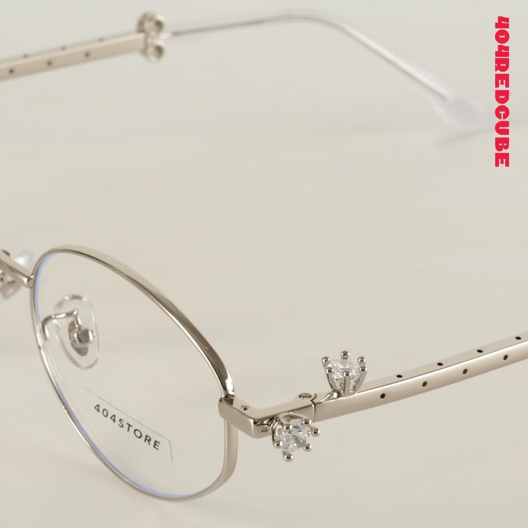 Rhinestone Cat-Eye Oval Metal Coquette Optical Frames