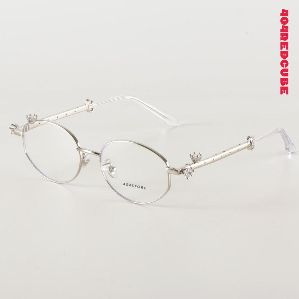 Rhinestone Cat-Eye Oval Metal Coquette Optical Frames