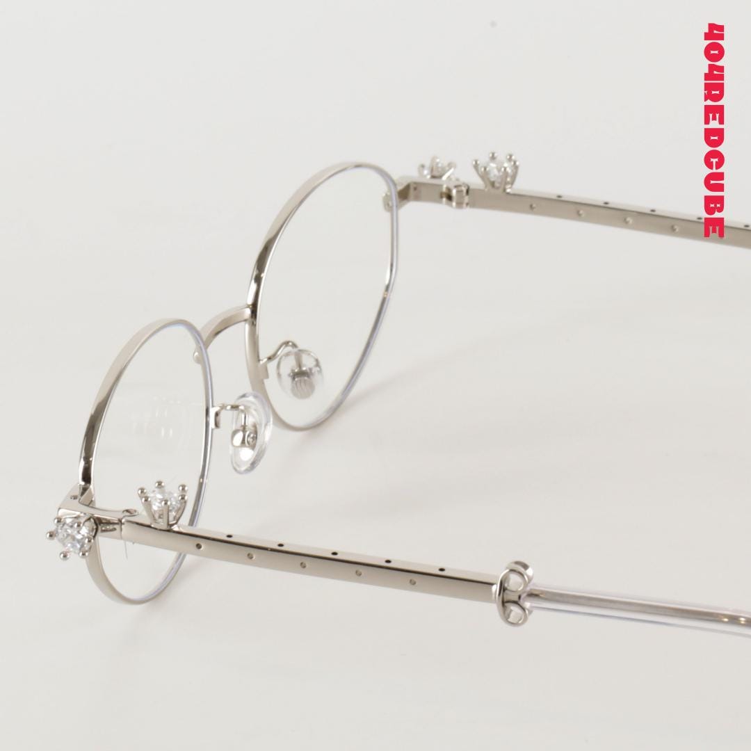 Rhinestone Cat-Eye Oval Metal Coquette Optical Frames